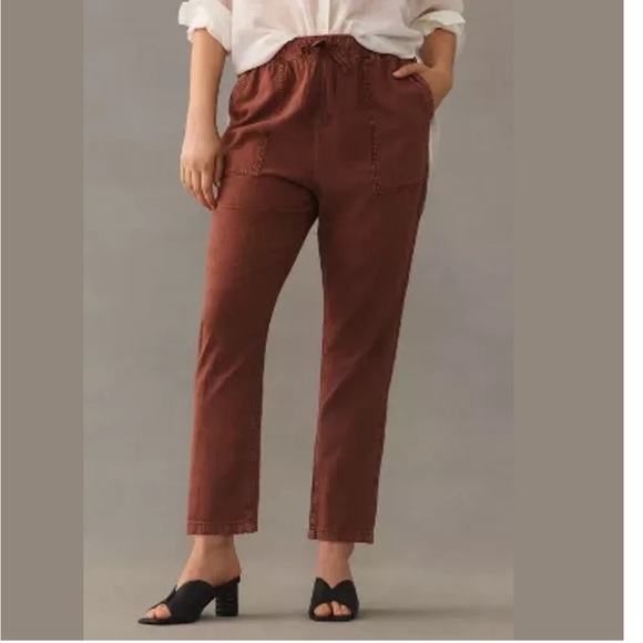Anthropologie Pilcro Linen Blend Drawstring Pants. Size MT. - Picture 1 of 12